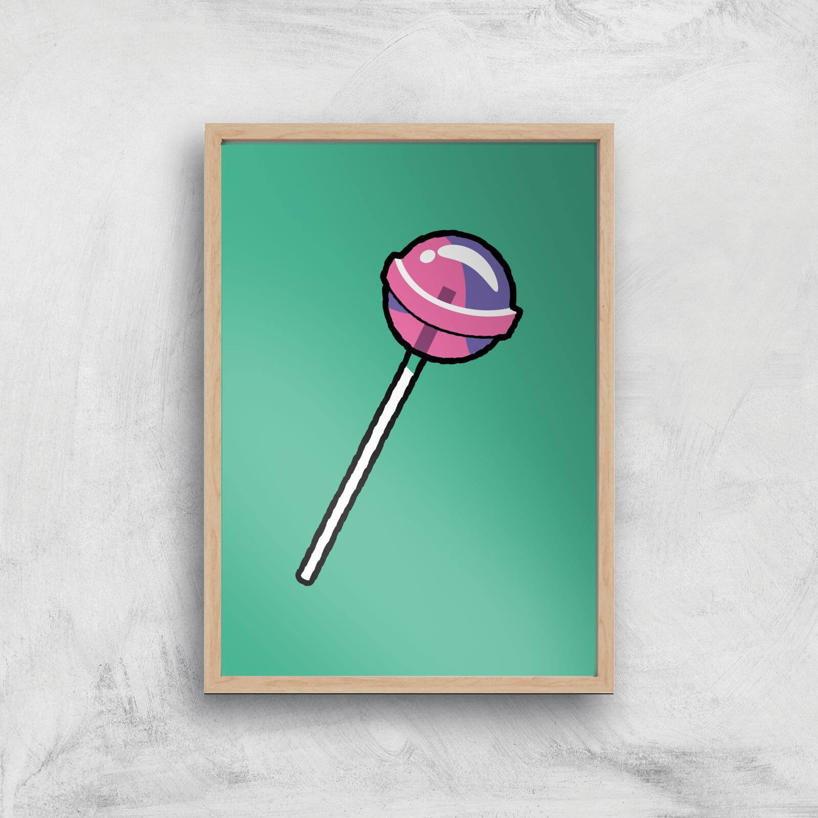 Lollypop Art Print - A2 - Wooden Frame