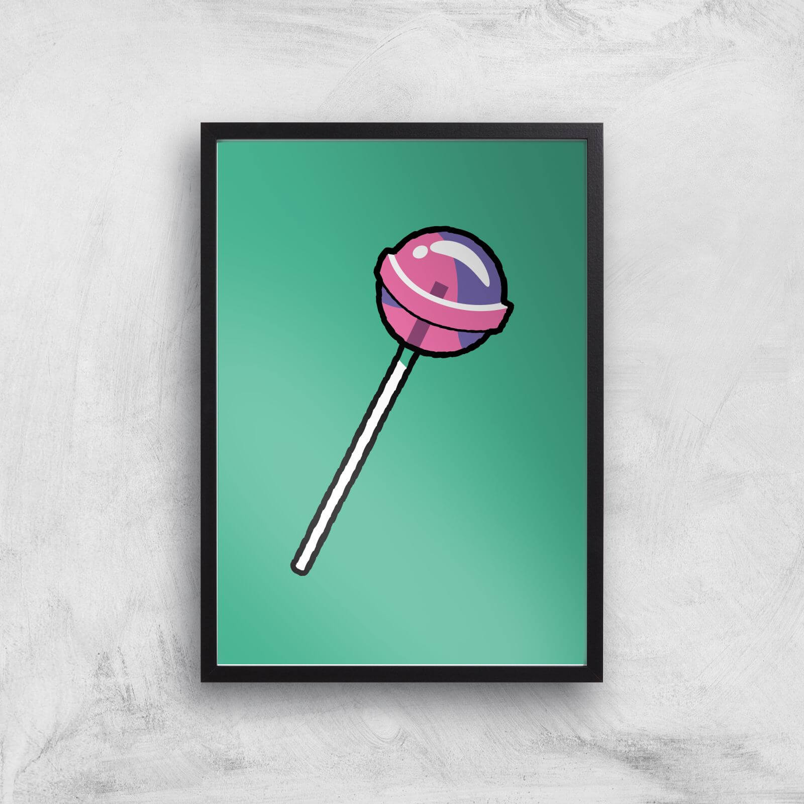 Lollypop Art Print - A2 - Black Frame