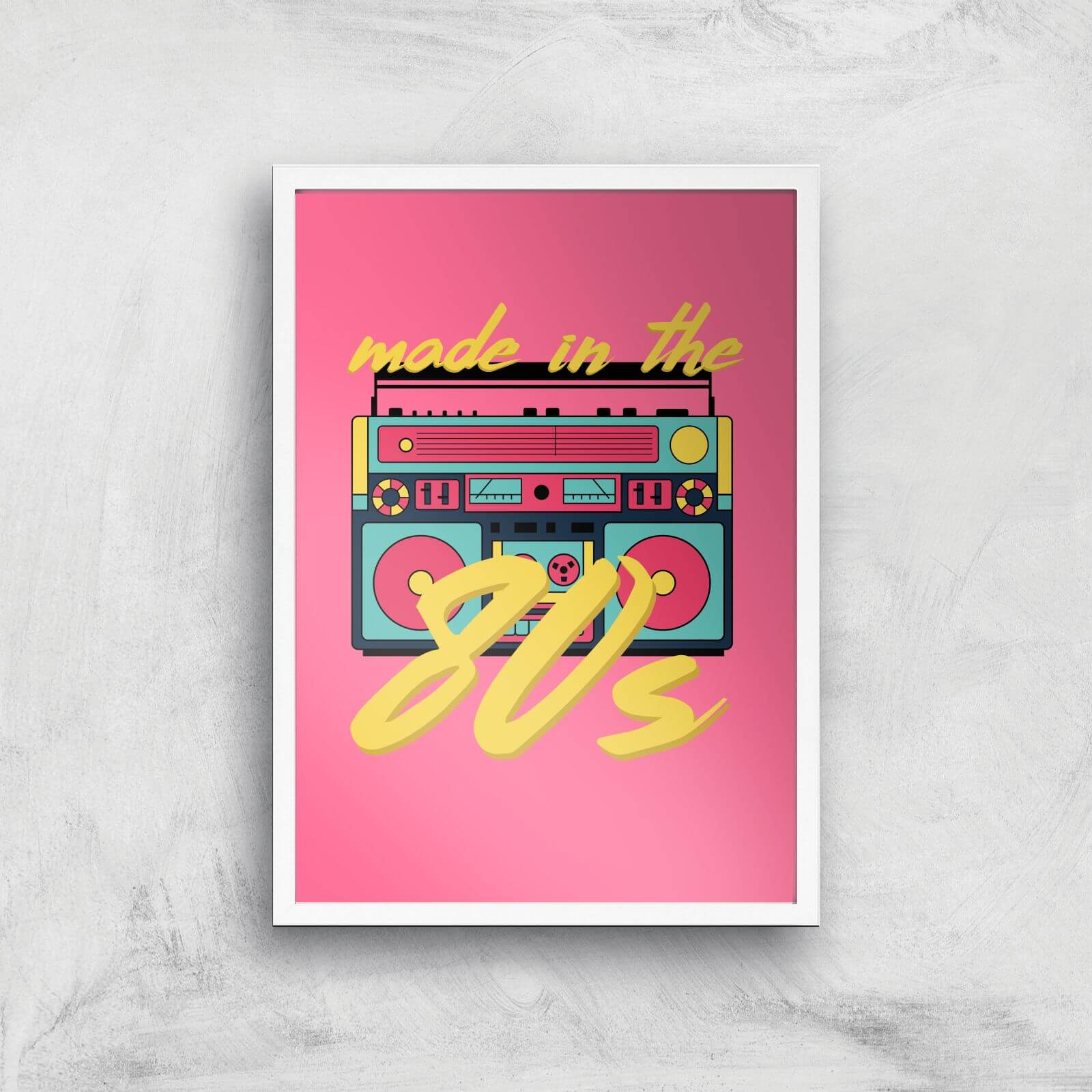 Made In The 80s Boombox Art Print - A3 - White Frame
