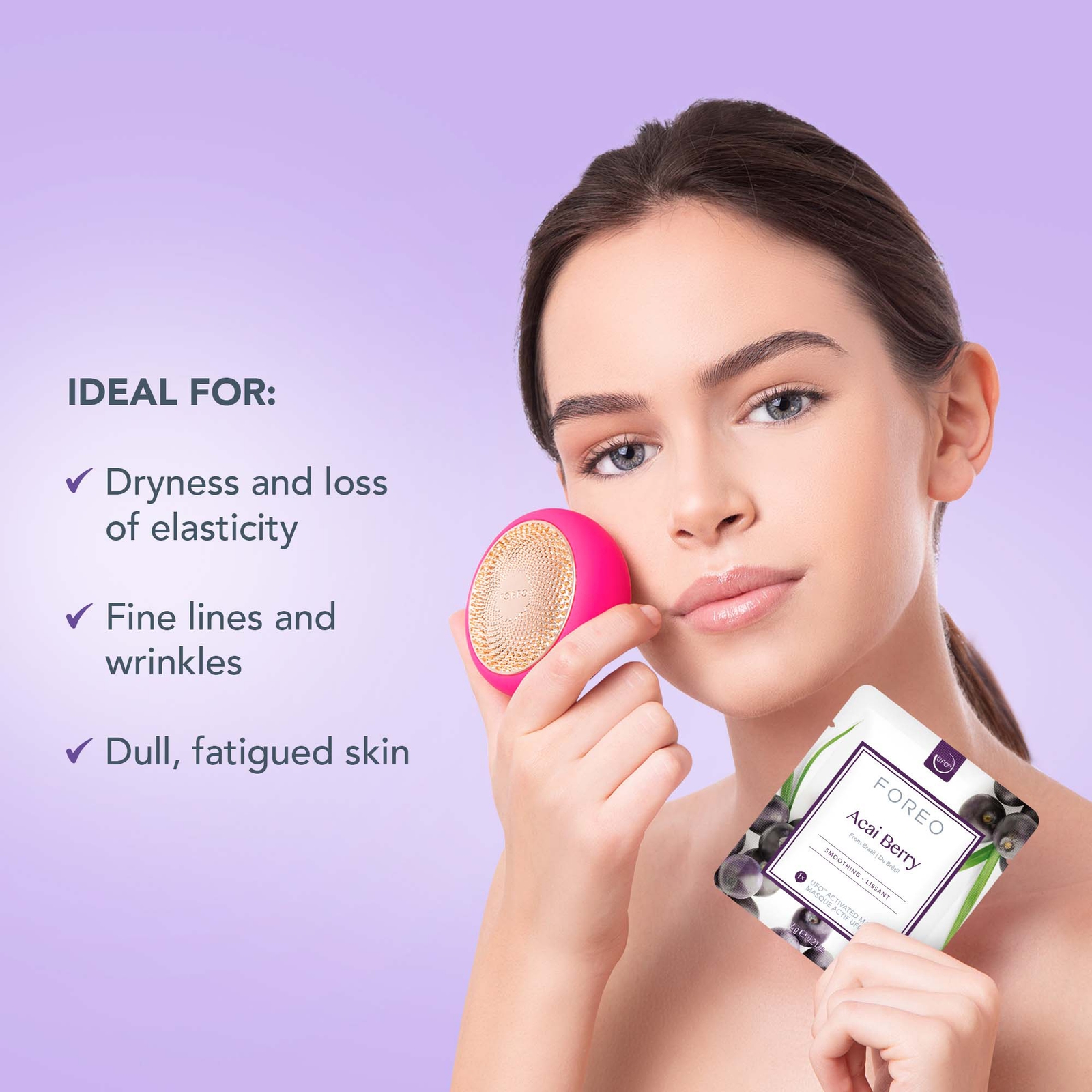 Thumbnail - FOREO Acai Berry UFO/UFO Mini Firming Face Mask for Ageing Skin (6 Pack)