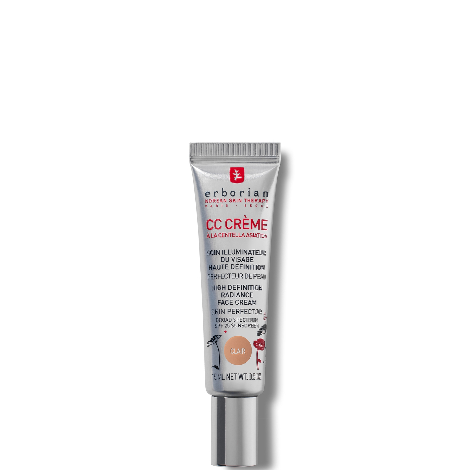 CC Cream 15ml - Base de maquillaje hidratante de cobertura media con FPS25 para todo tipo de piel (Varios tonos) - Clair
