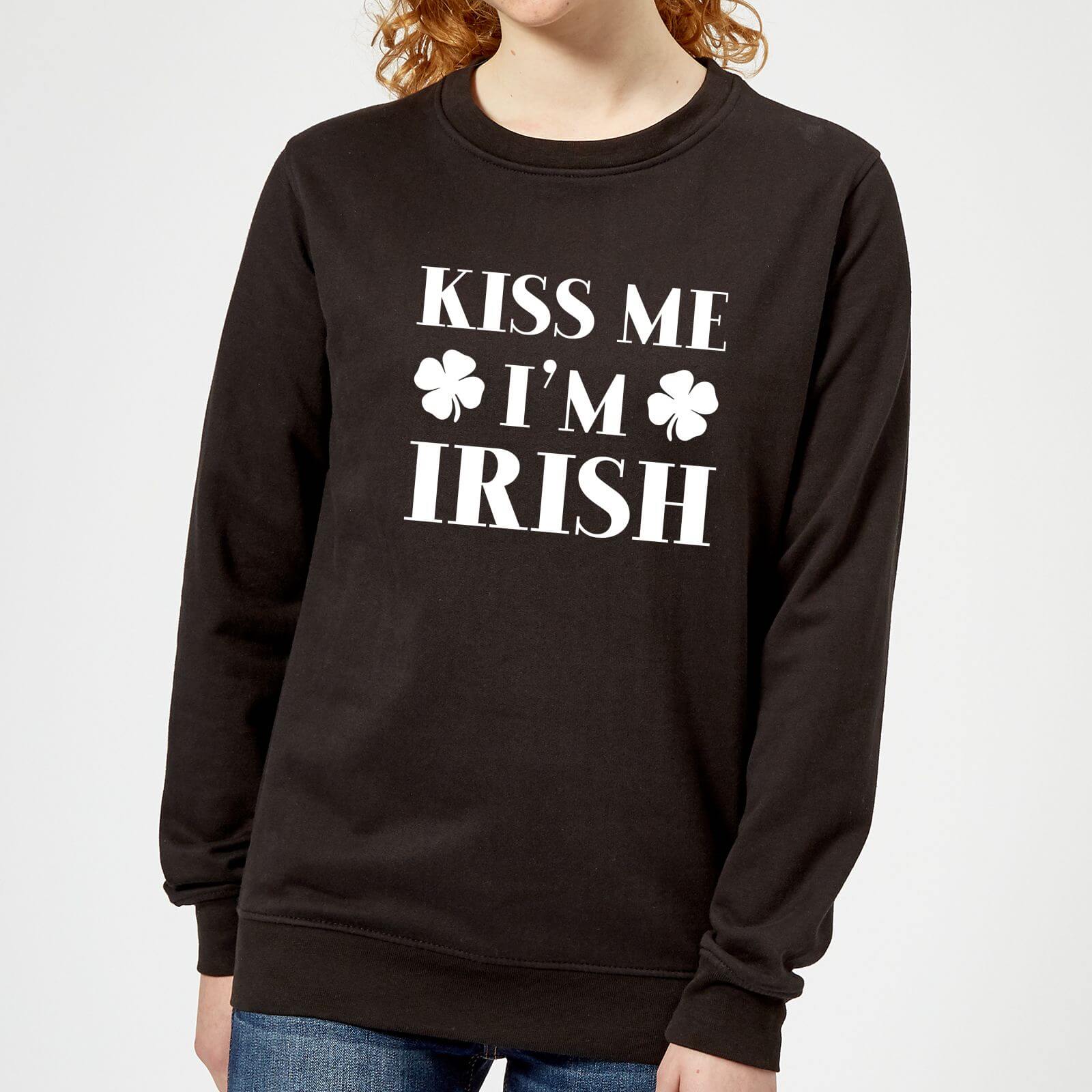 Kiss Me I'm Irish Women's Sweatshirt - Black - XS