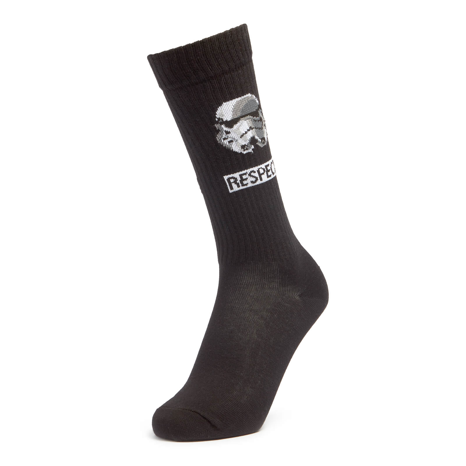 Men's Storm Trooper Face Sports Socks - Black - UK 8-11