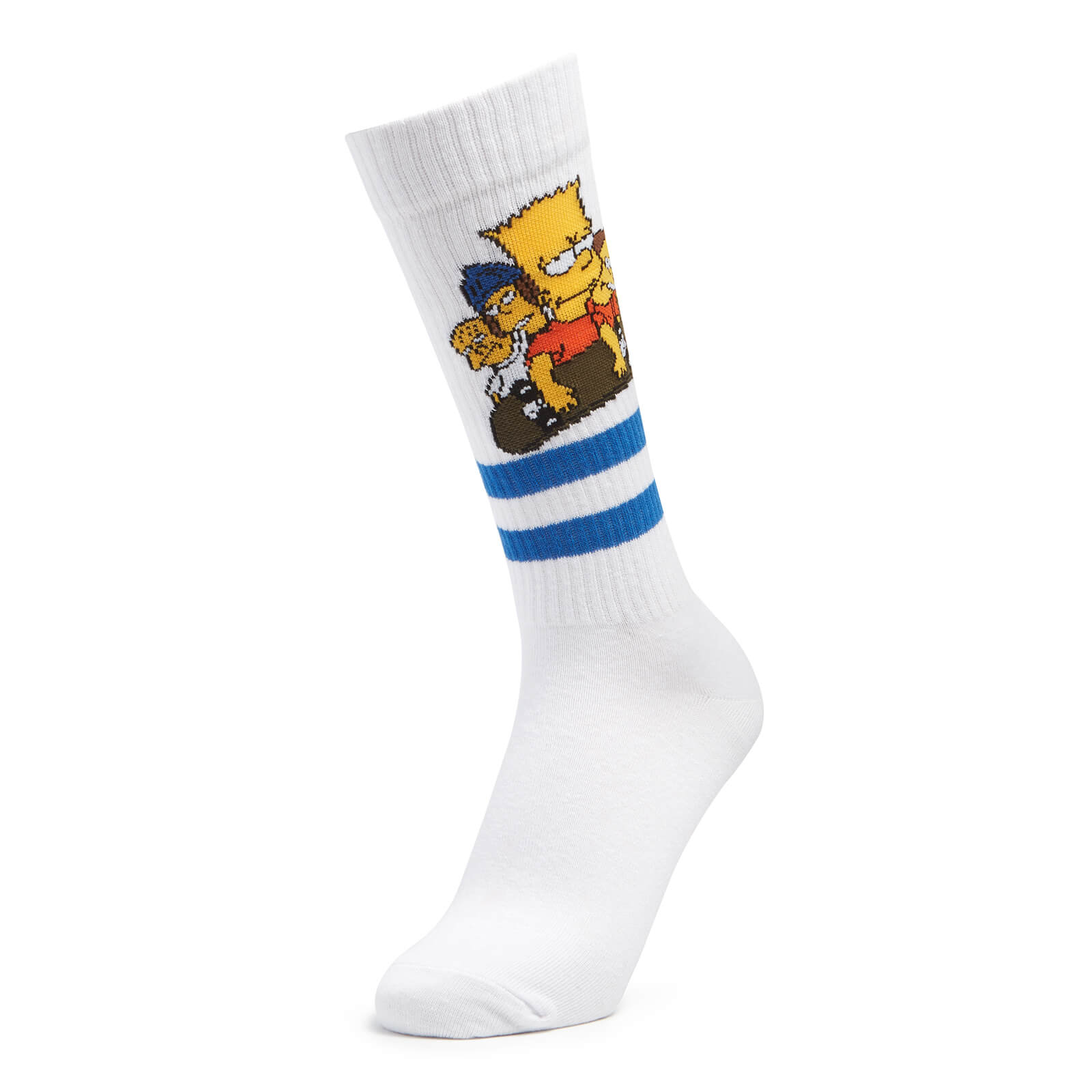 Men's Simpsons Barts Friends Sports Socks - White - UK 8-11