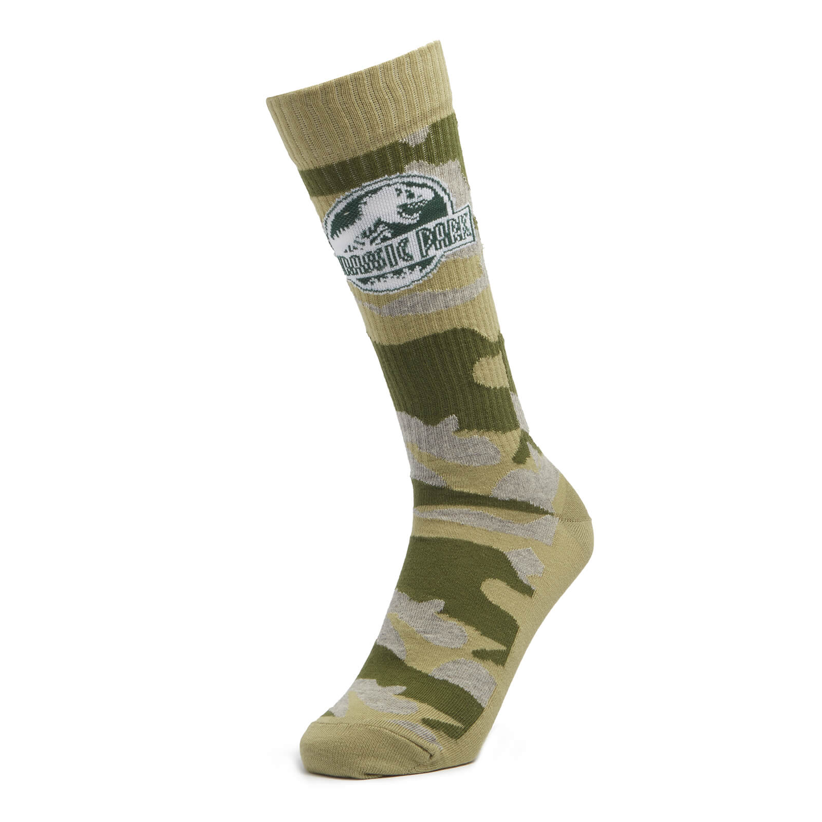 Men's Jurassic Park Camo Sports Socks - Khaki - UK 4-7.5