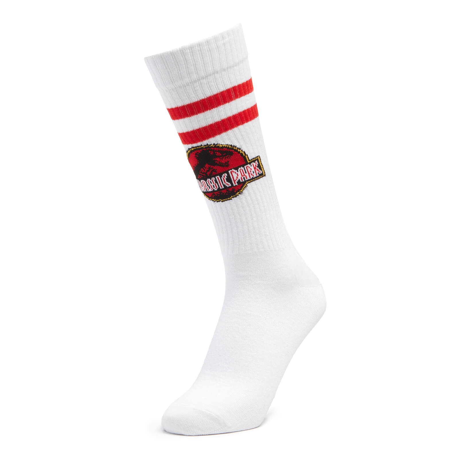 Men's Jurassic Park Logo Sports Socks - White - UK 4-7.5