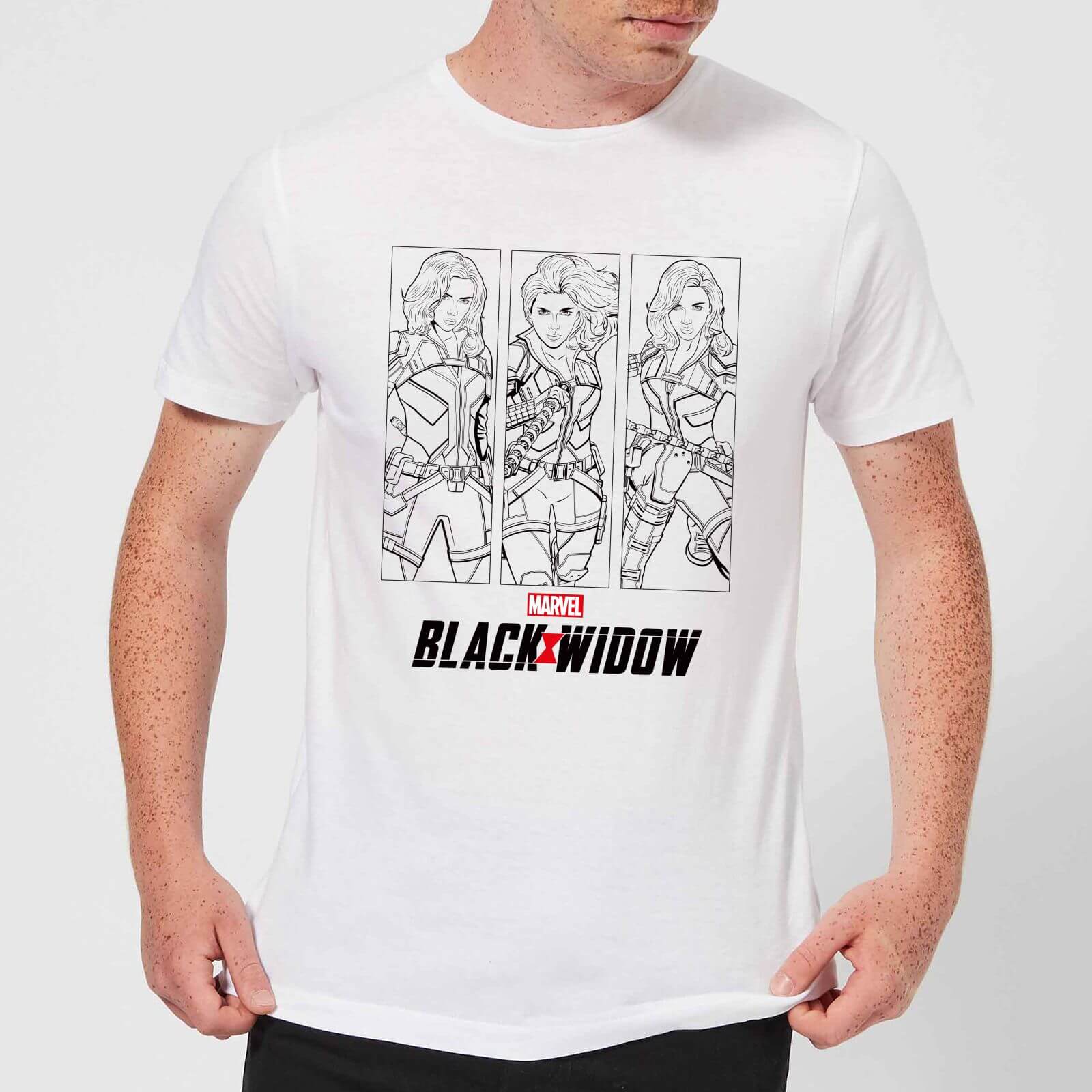 Black Widow Three Poses Men's T-Shirt - White - S - White