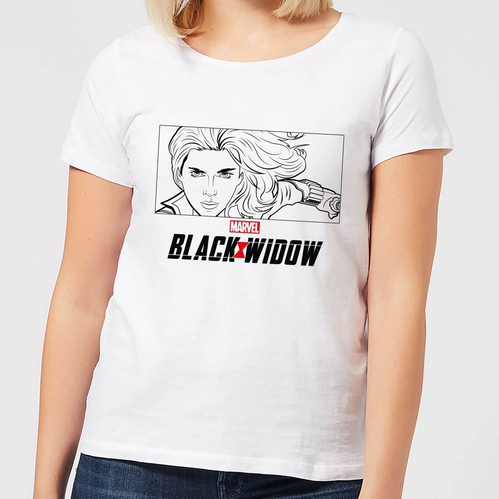 

T-Shirt Black Widow Line Drawing - Bianco - Donna - M - Bianco