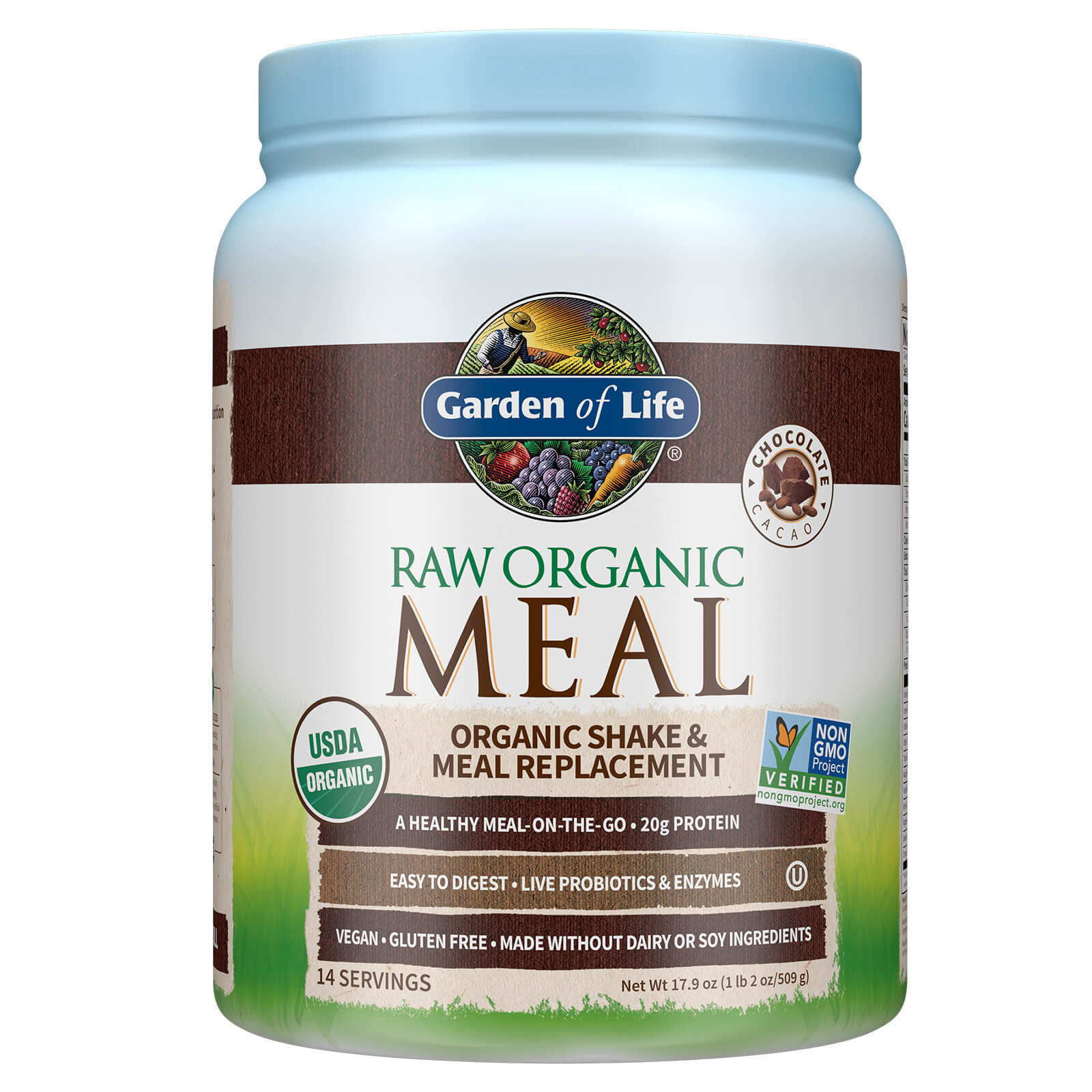 Raw Organic All-In-One Shake - Chocolate - 1017g