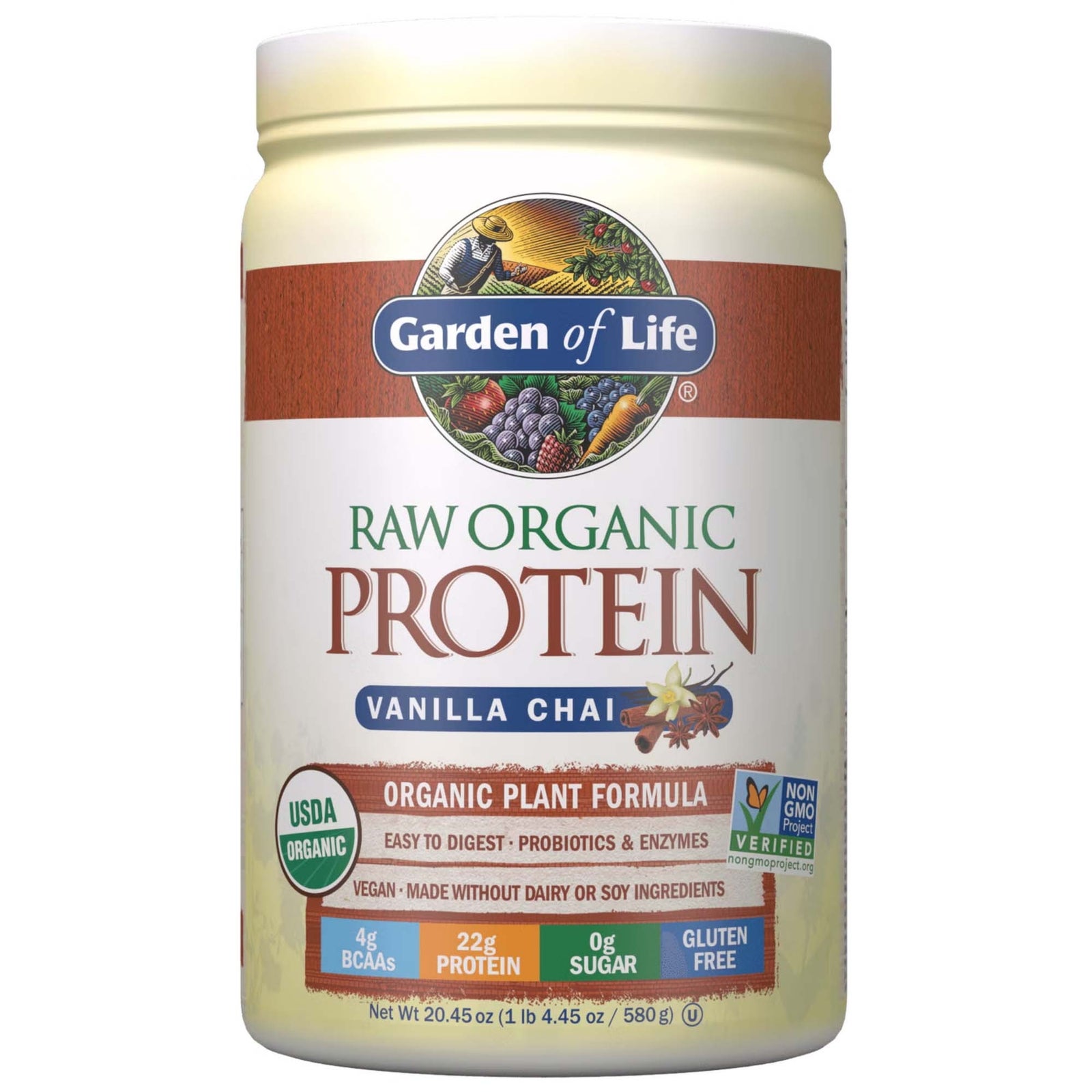 Proteine biologiche RAW - chai alla vaniglia - 580g