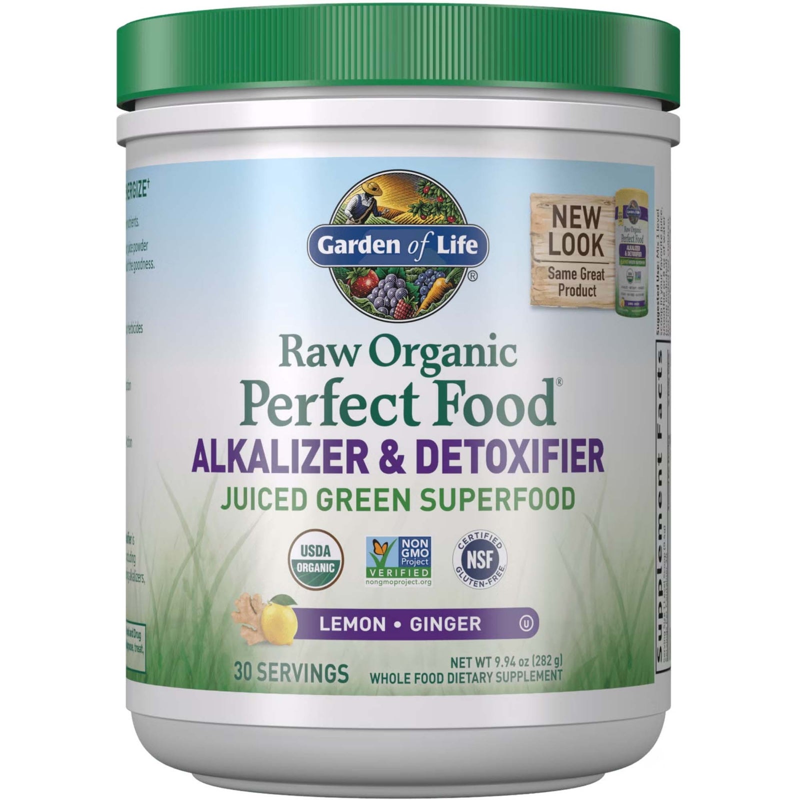 Perfect Food alcalinizzante e disintossicante biologico non raffinato - limone e zenzero - 282 g