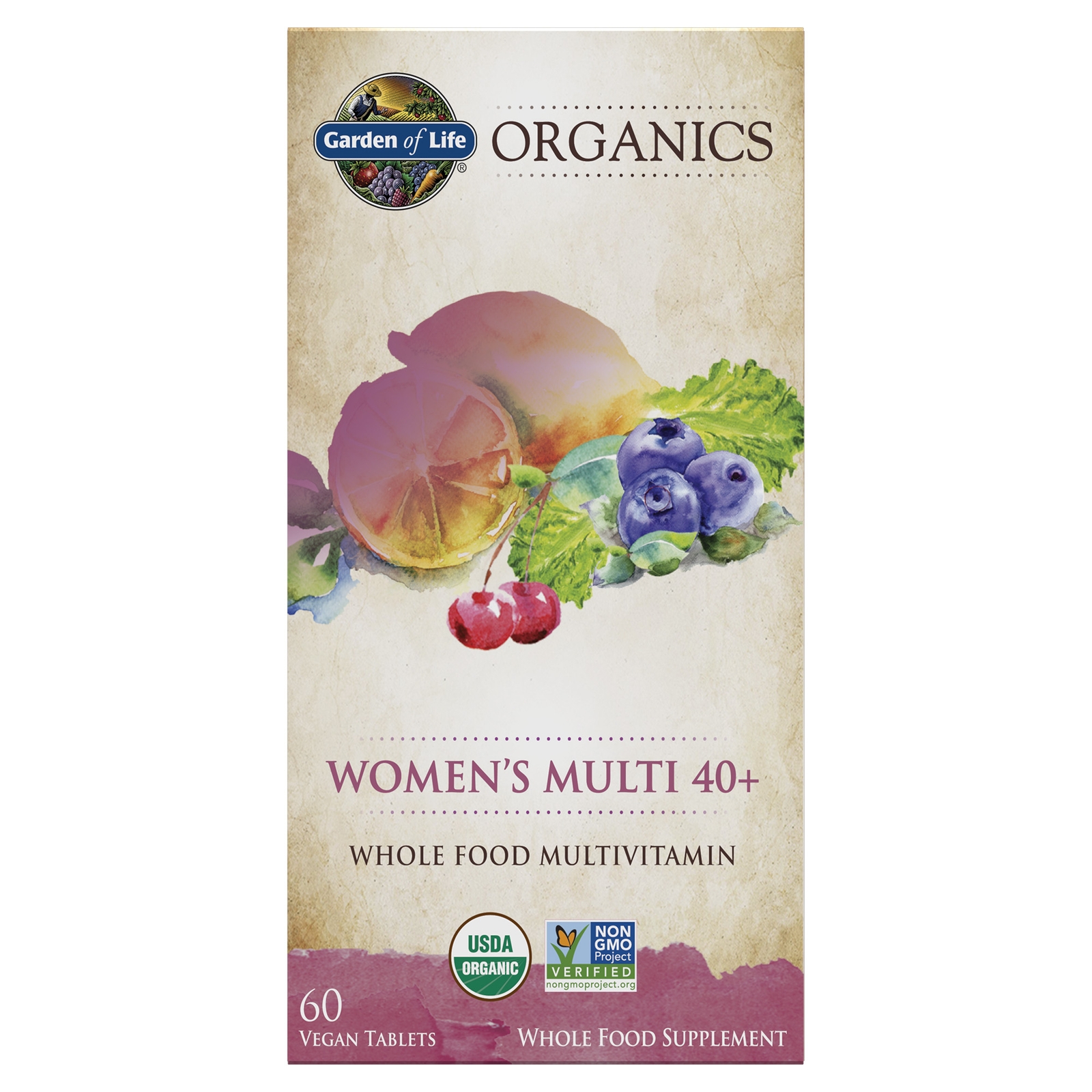 Comprimidos multivitaminas para mujer +40 Organics - 60 comprimidos