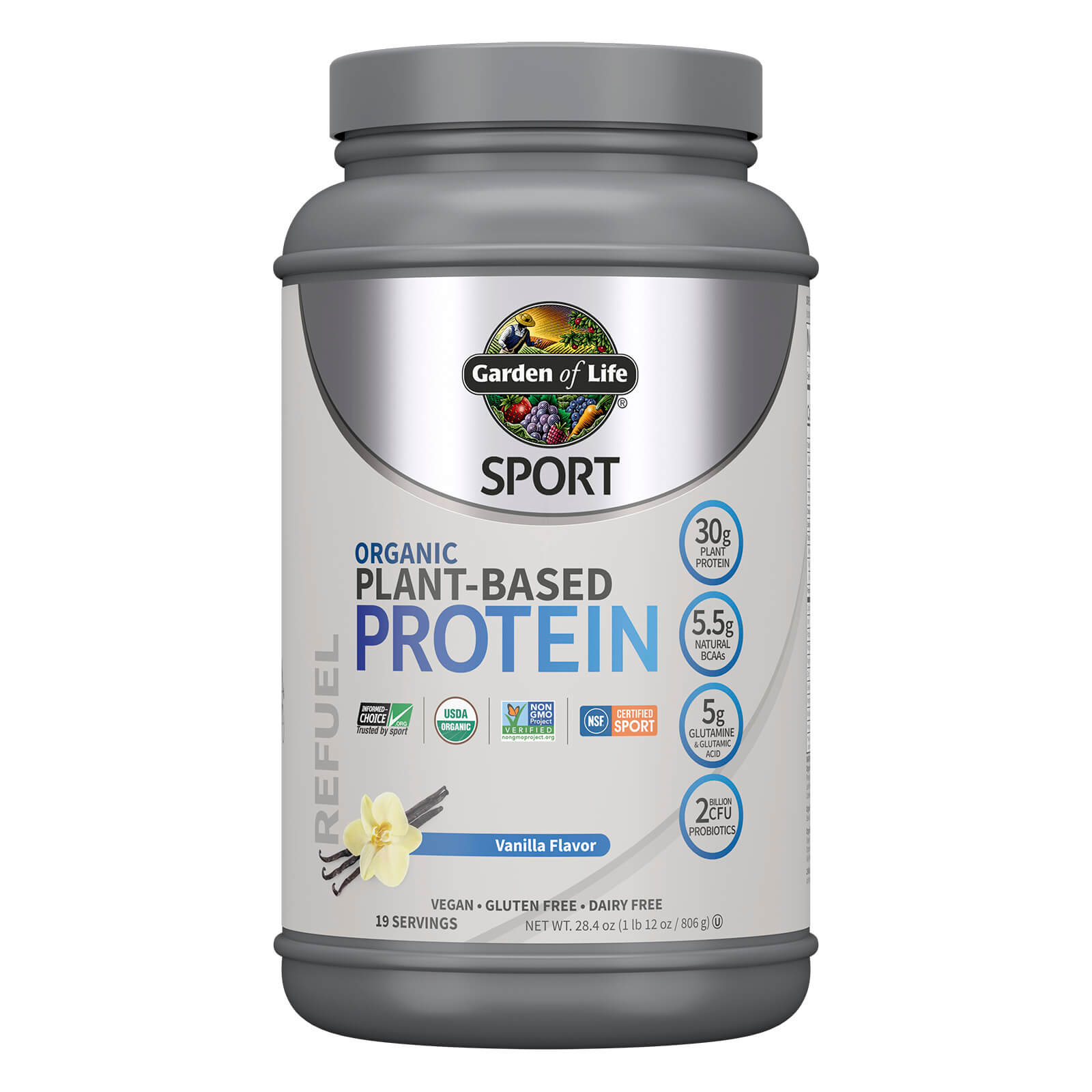Sport Organic Plant-Based Protein - Vanilla - 806g