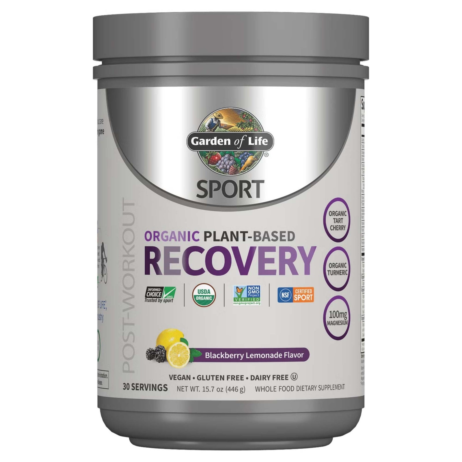 Integratore biologico a base vegetale recupero sportivo - limonata alle more - 446g