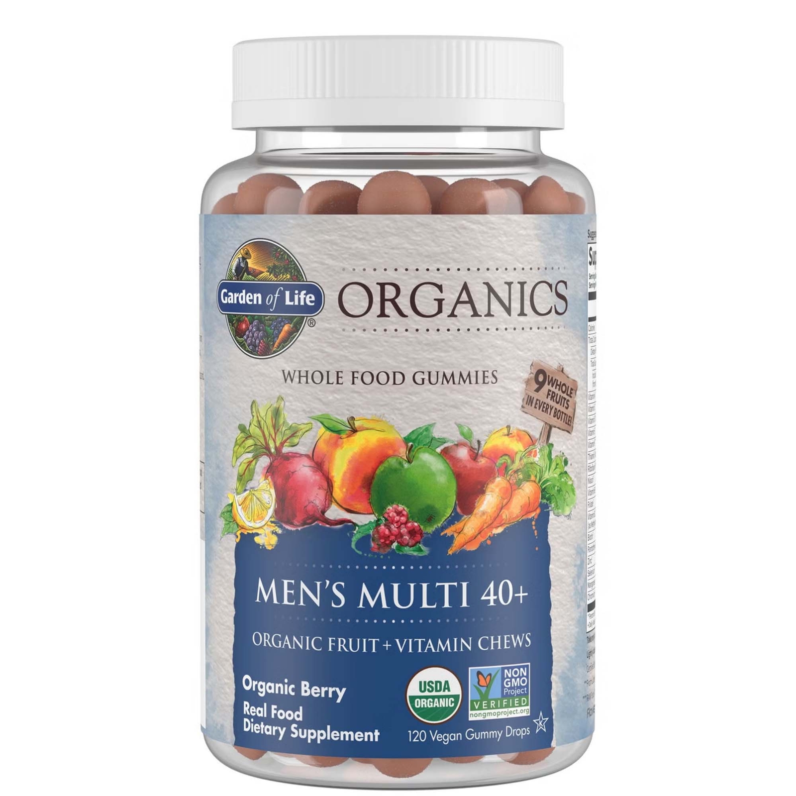 Organics Integratore multivitaminico uomo 40+ - frutti di bosco - 120 caramelle gommose