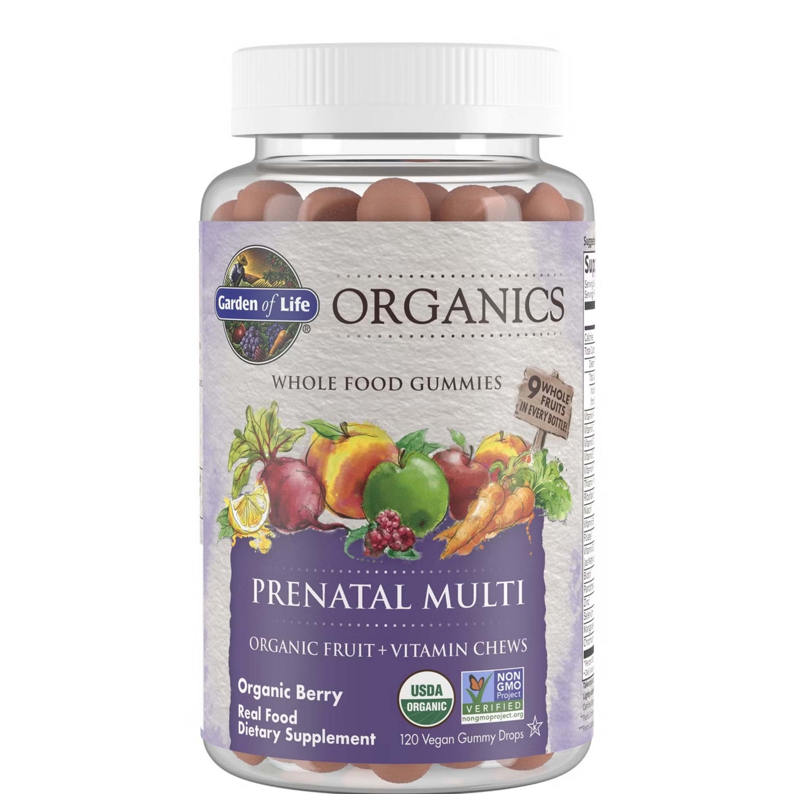 Organics Integratore multivitaminico prenatale - frutti di bosco - 120 caramelle gommose