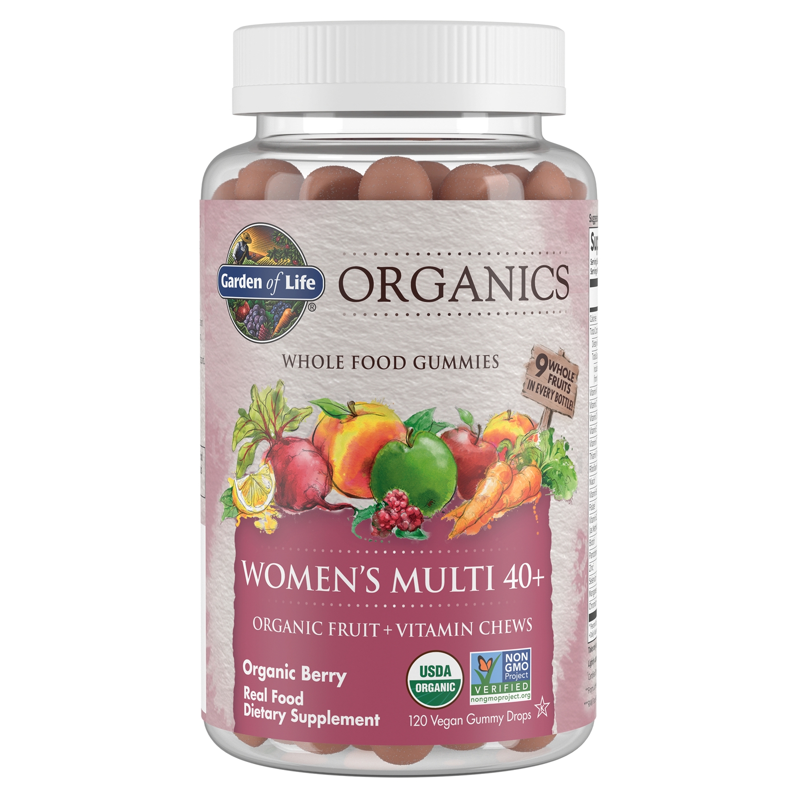 Image of Organics Integratore multivitaminico donna 40+ - frutti di bosco - 120 caramelle gommose