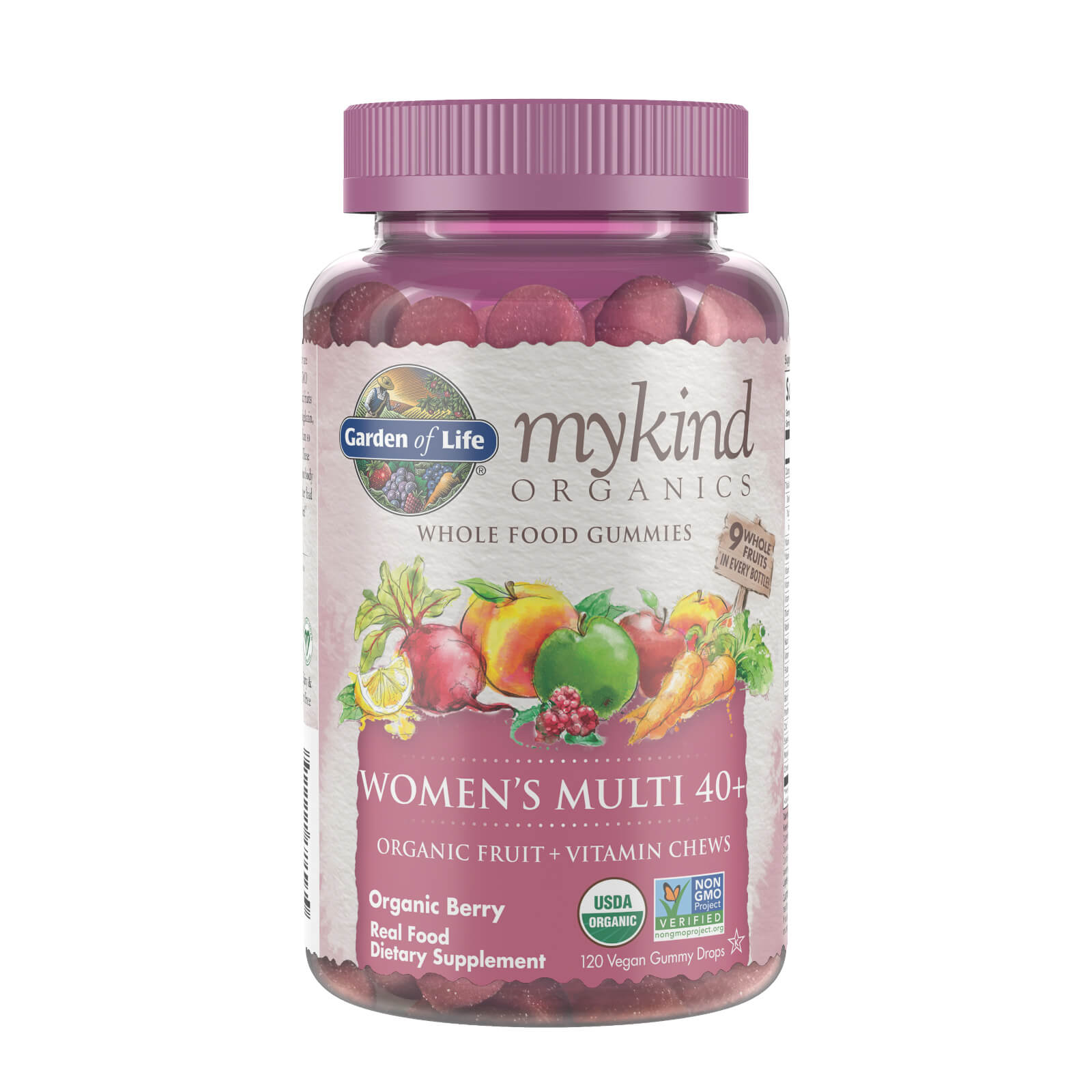 mykind Organics Women's 40 Multi - Berry - 120 Gummies