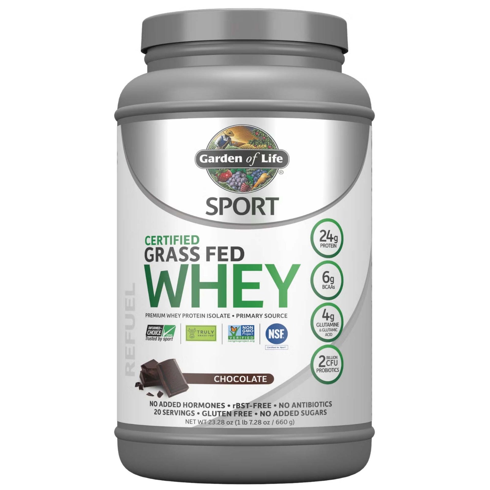 Siero di latte da mucche nutrite con erba sport - cioccolato - 660g