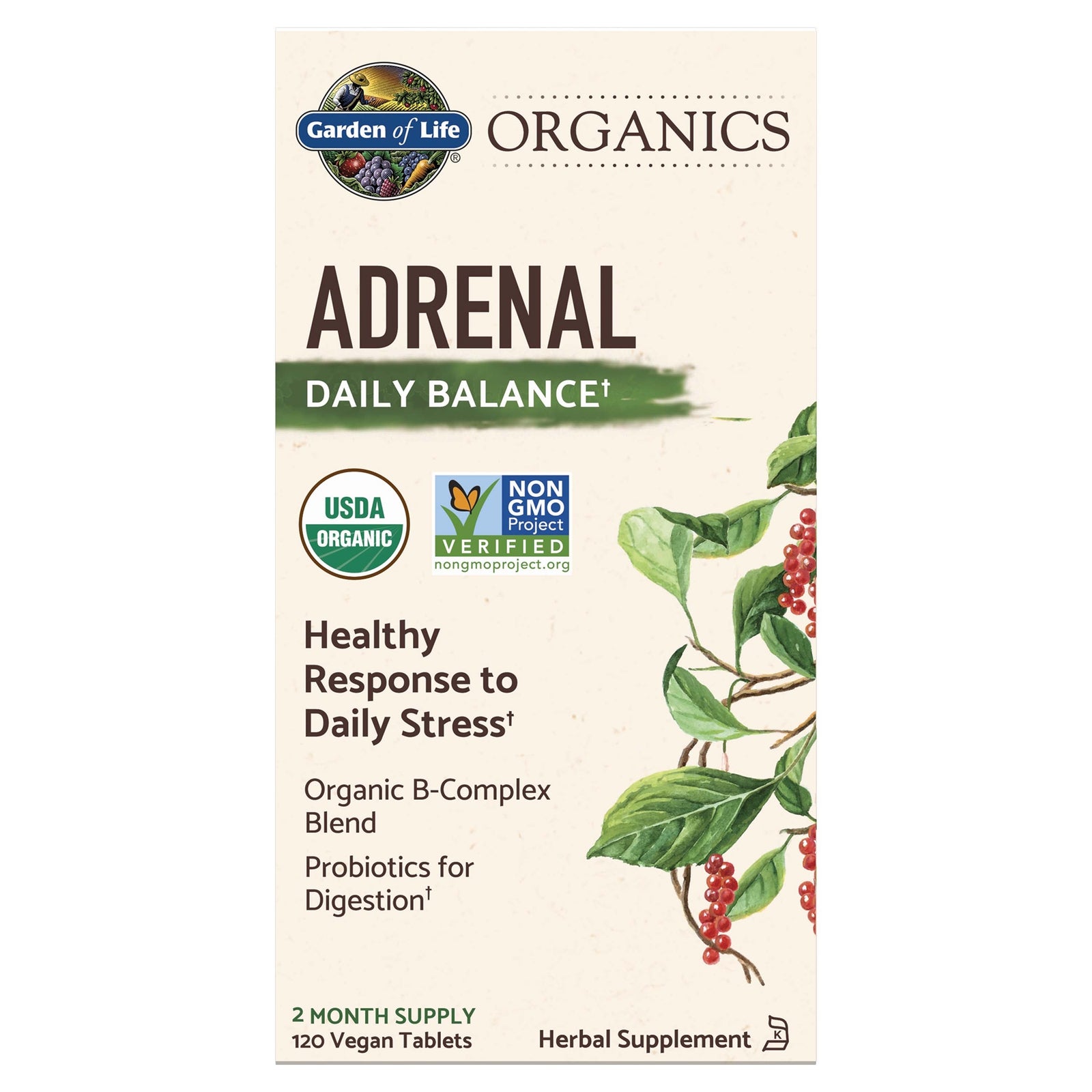 Comprimidos herbales equilibrio del estrés Organics - 120 comprimidos