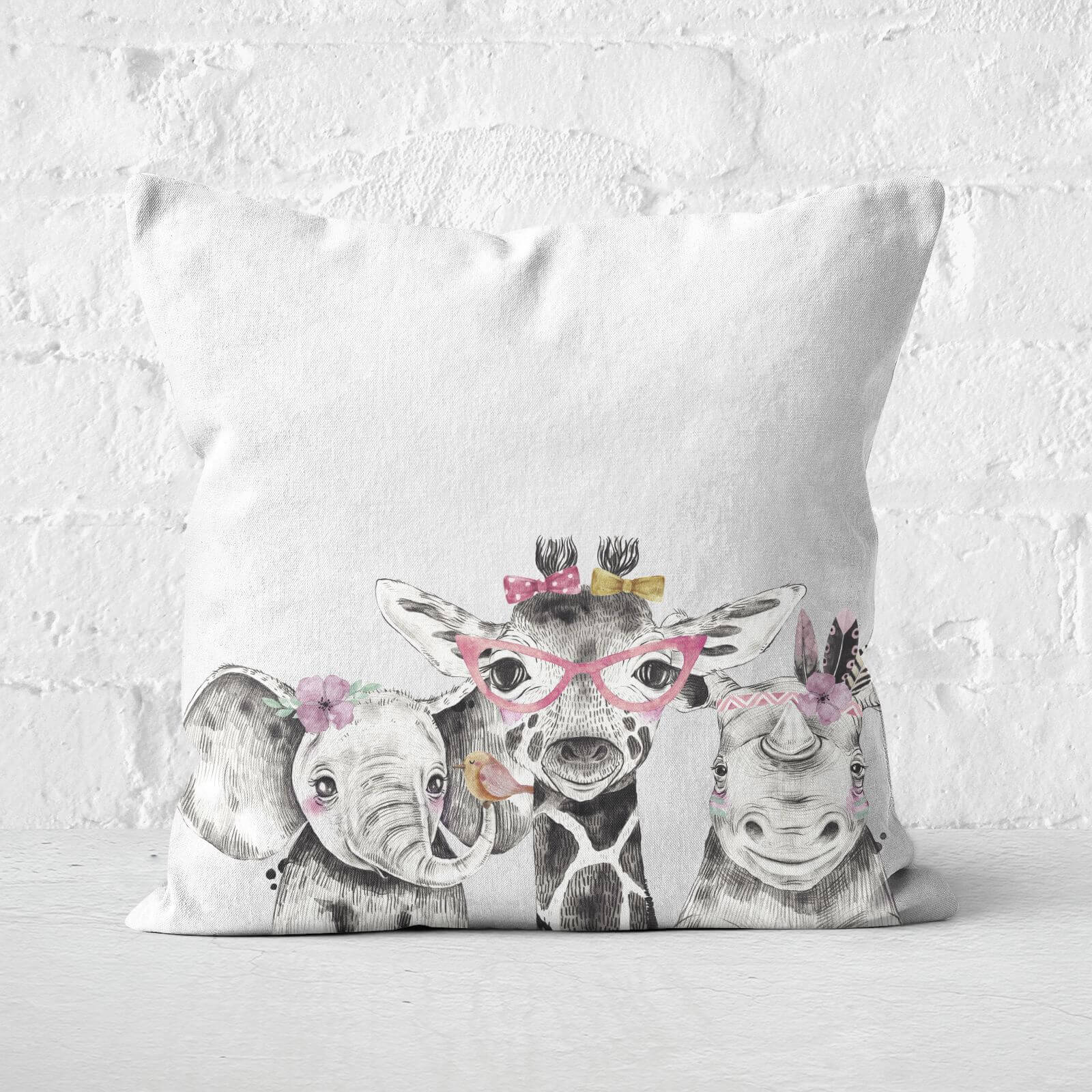 Baby Animals Square Cushion - 60x60cm - Soft Touch