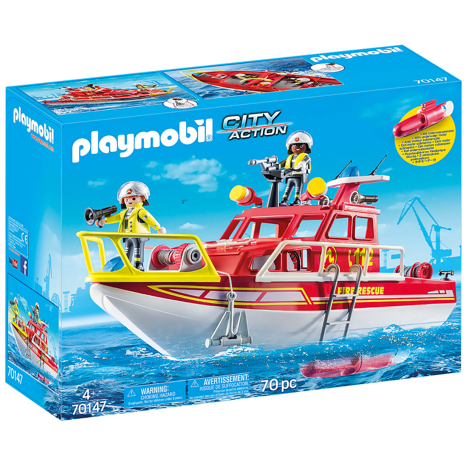 Playmobil City Action Fire Rescue Boat (70147)