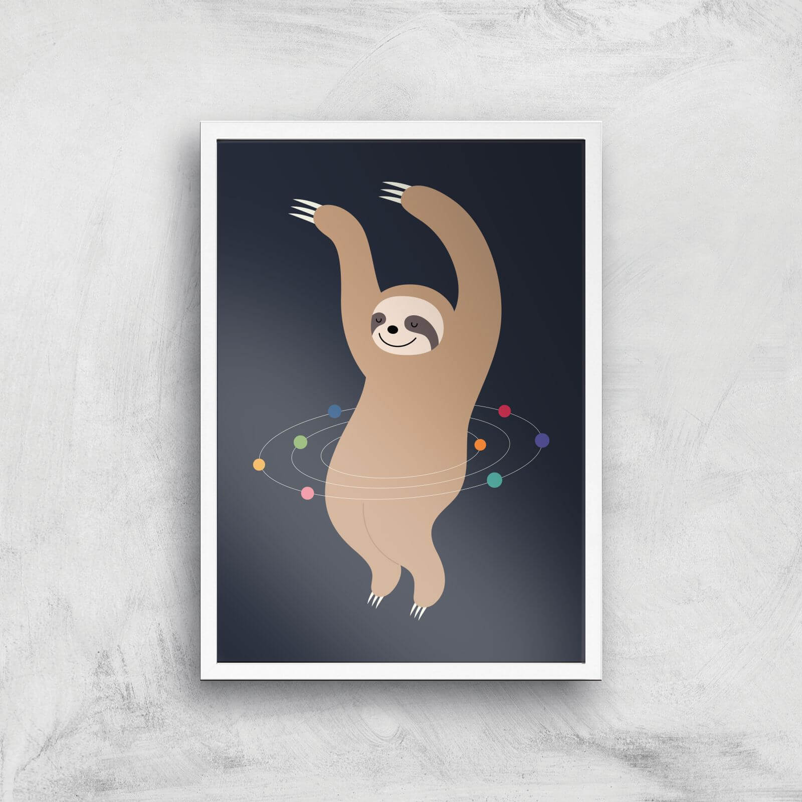 Andy Westface Sloth Galaxy Giclee Art Print - A2 - White Frame