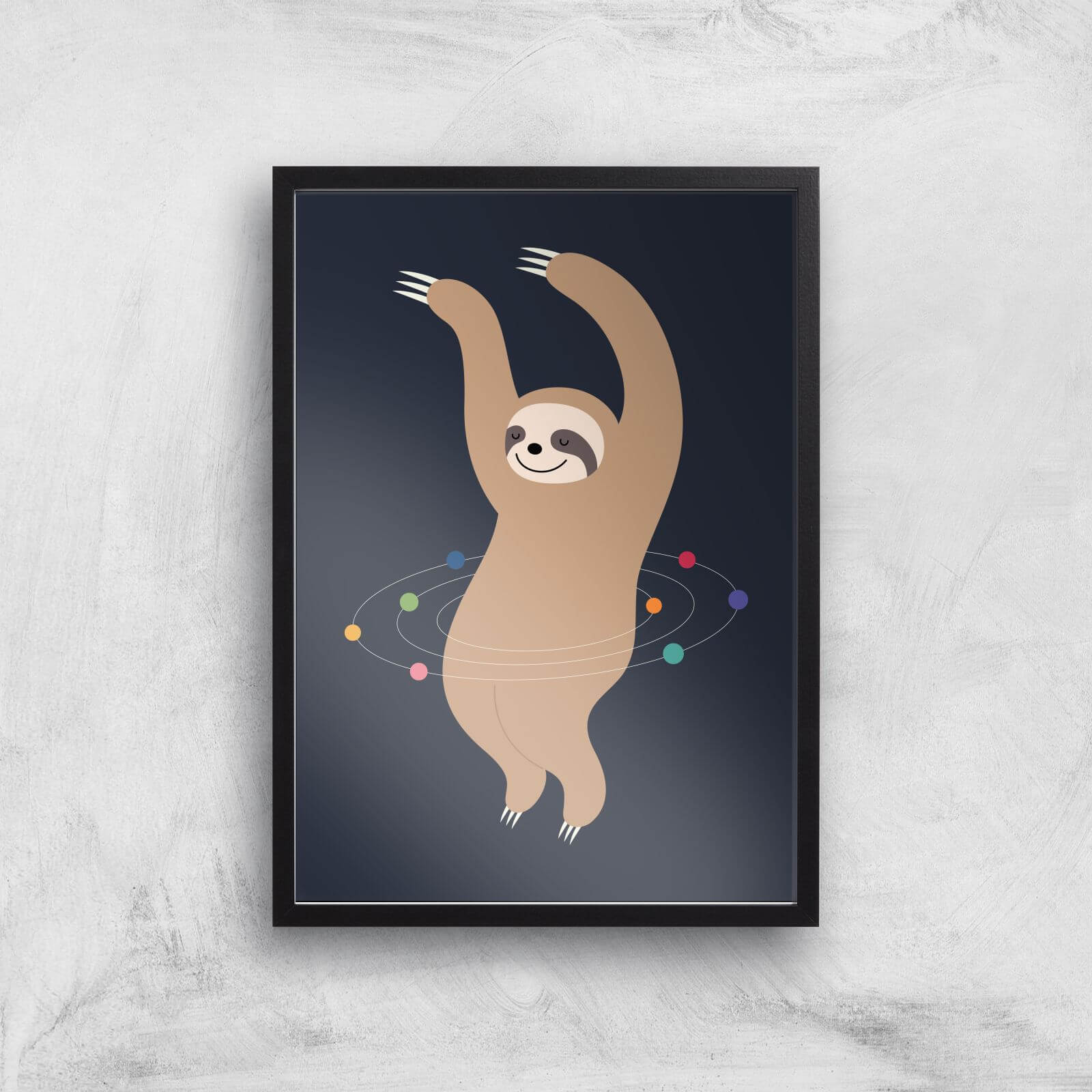 Andy Westface Sloth Galaxy Giclee Art Print - A2 - Black Frame