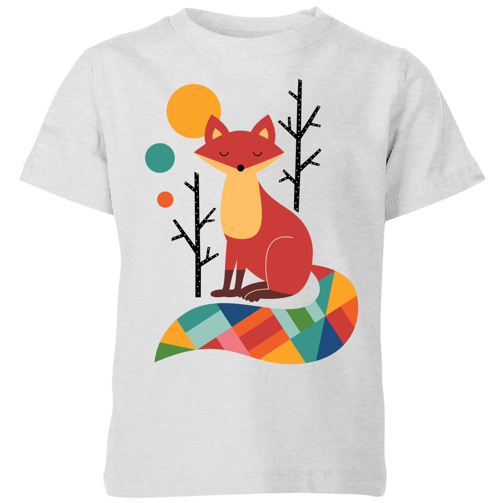 Andy Westface Rainbow Fox Kids' T-Shirt - Grey - 3-4 Years - Grey