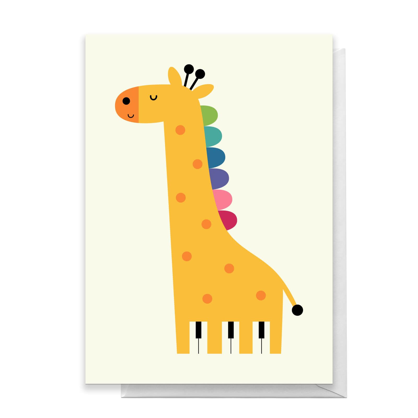Andy Westface Giraffe Piano Greetings Card - Standard Card
