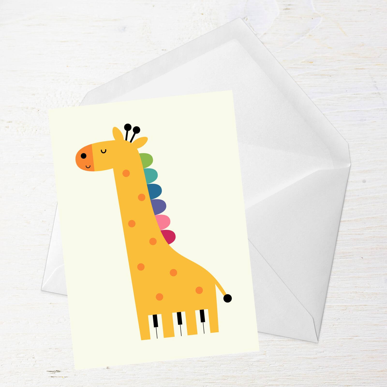 Andy Westface Giraffe Piano Greetings Card - Standard Card