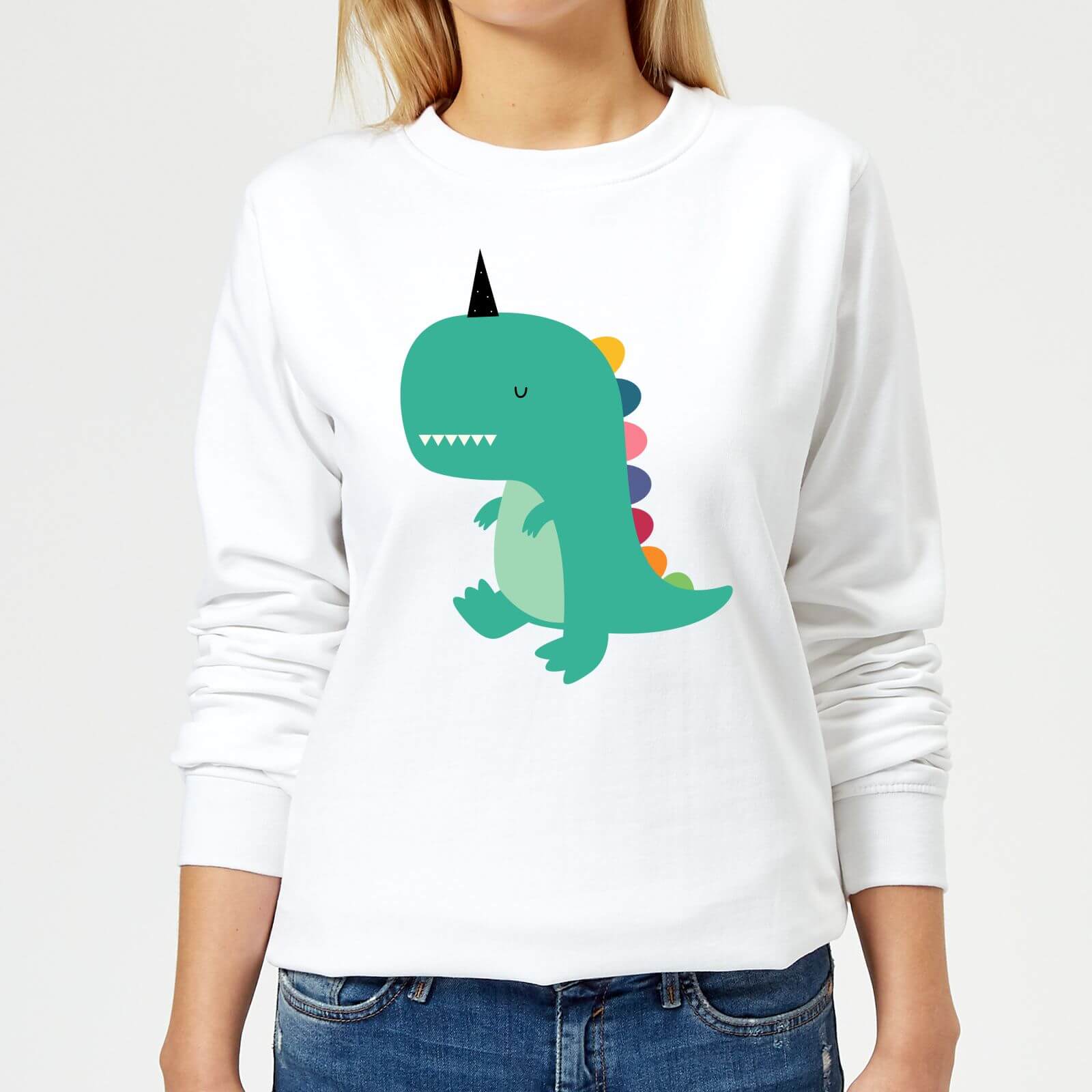 Andy Westface Dinocorn Women's Sweatshirt - White - XS - White