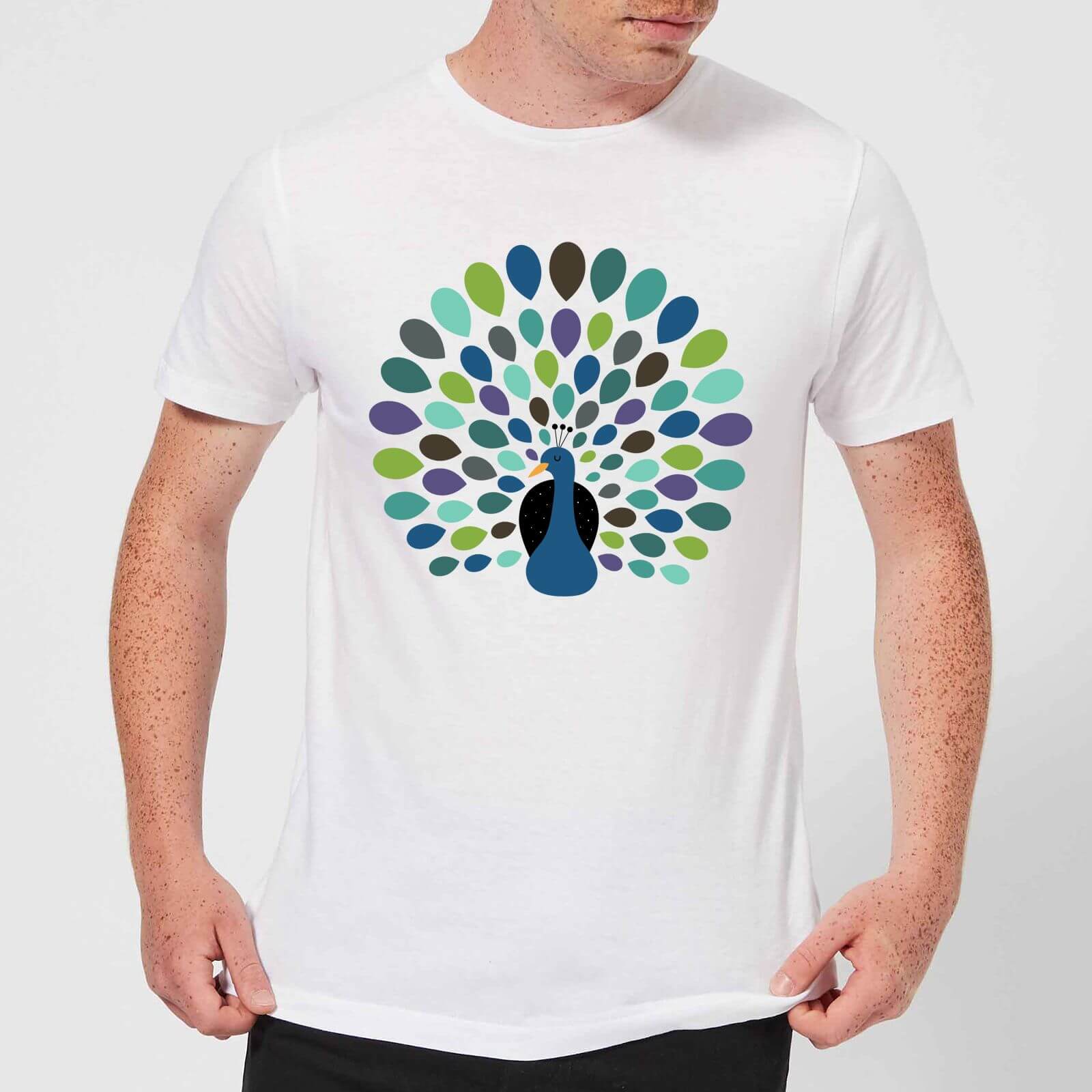 Andy Westface Peacock Time Men's T-Shirt - White - XS - White