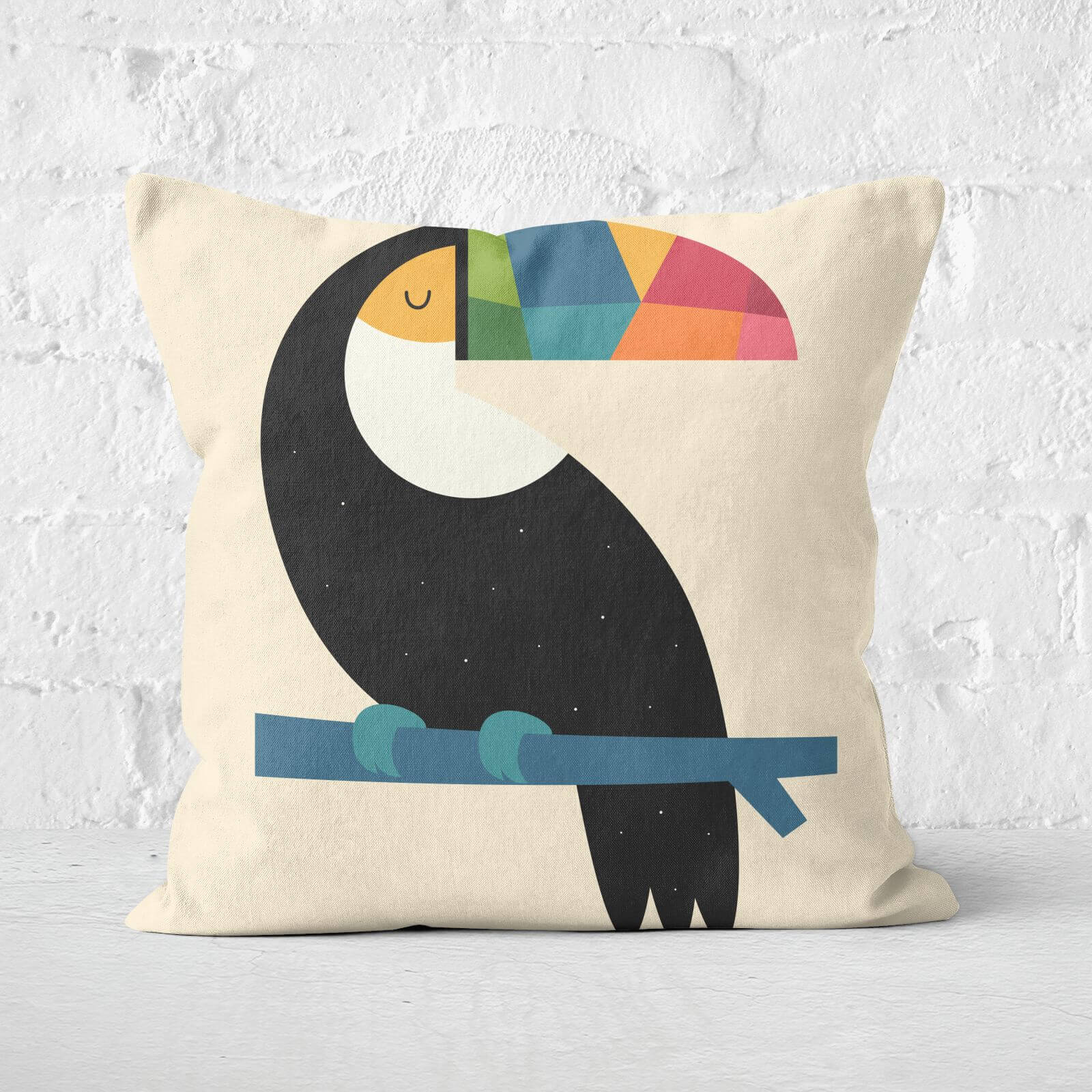 Andy Westface Rainbow Toucan Square Cushion - 60x60cm - Soft Touch