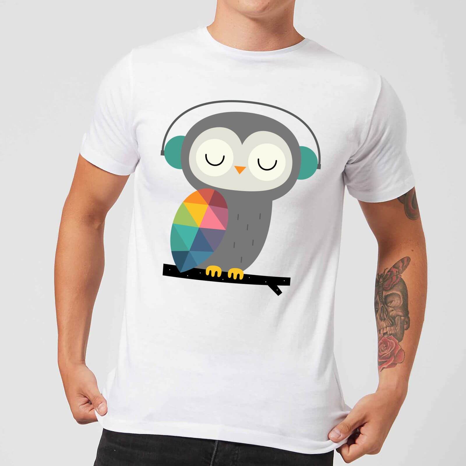 Andy Westface Owl Time Men's T-Shirt - White - XS - White