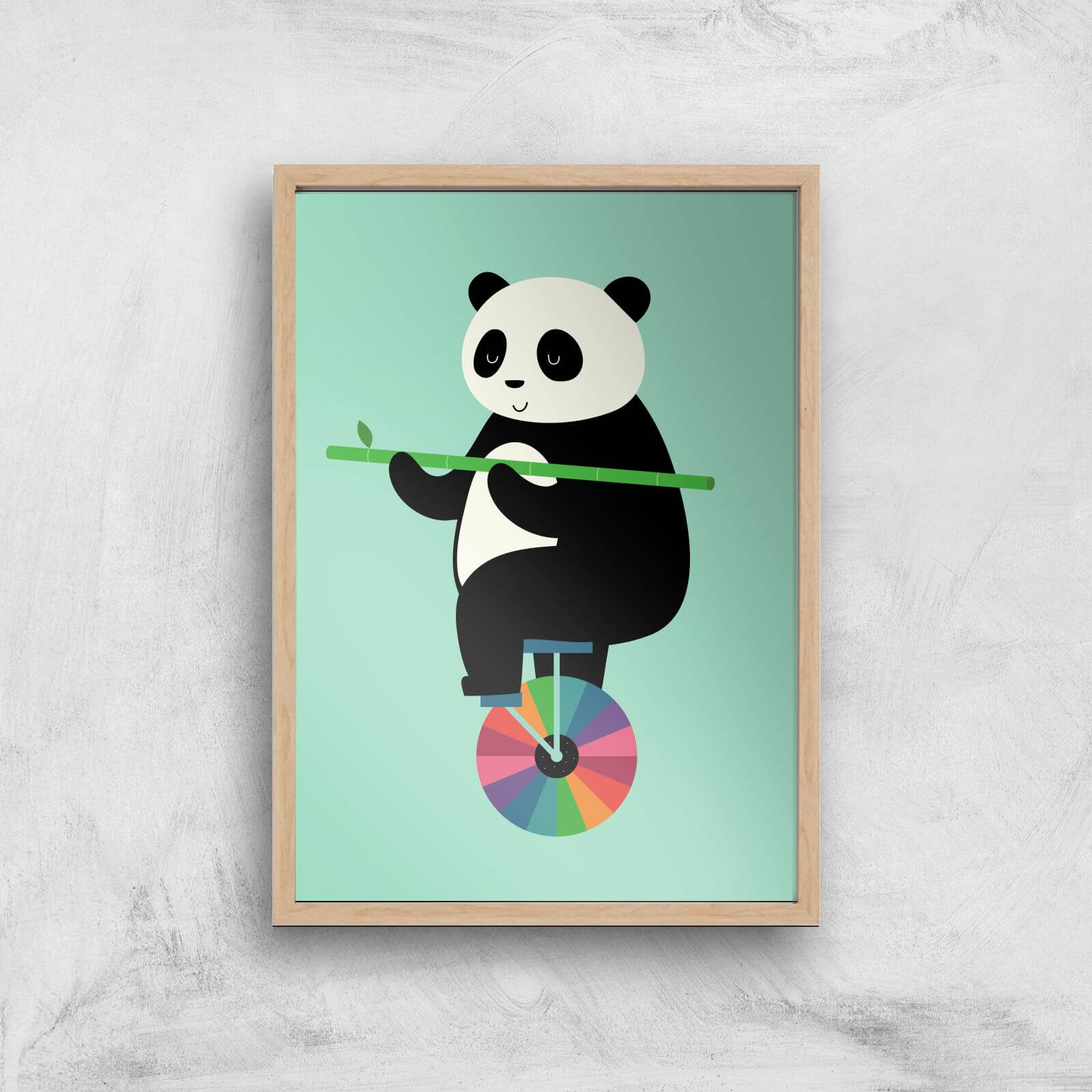 Andy Westface Balanced Bear Giclee Art Print - A3 - Wooden Frame