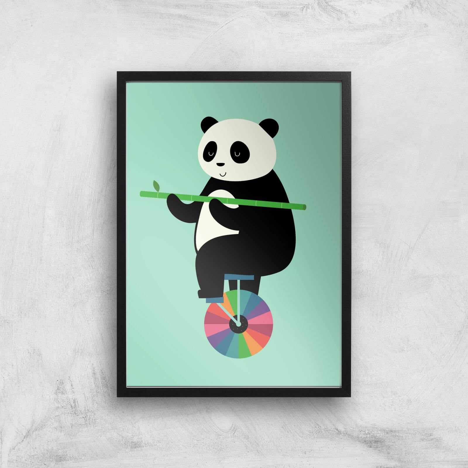 Andy Westface Balanced Bear Giclee Art Print - A2 - Black Frame