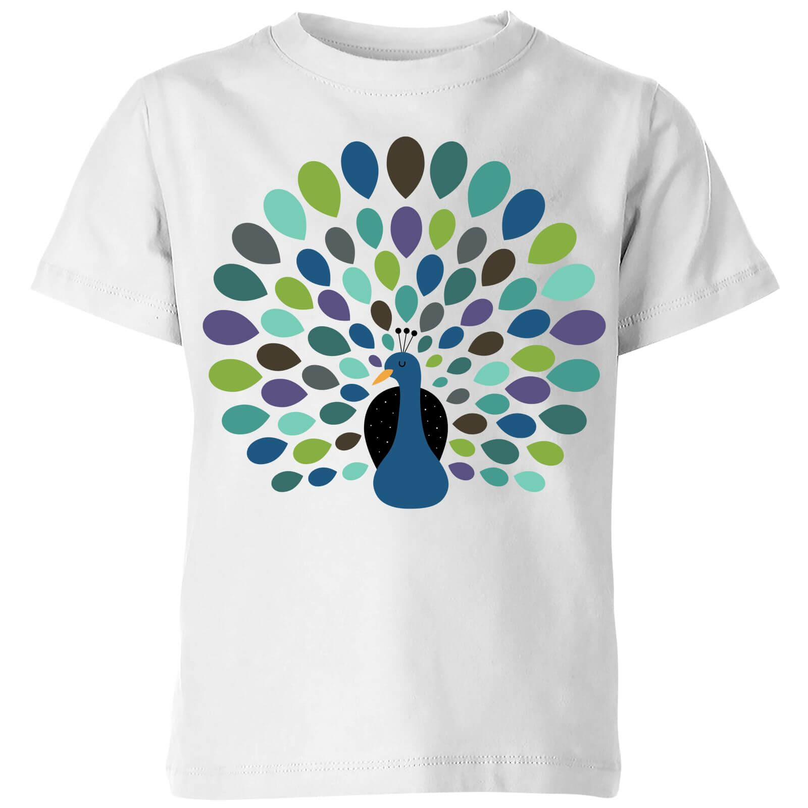 Andy Westface Peacock Time Kids' T-Shirt - White - 9-10 Years - White