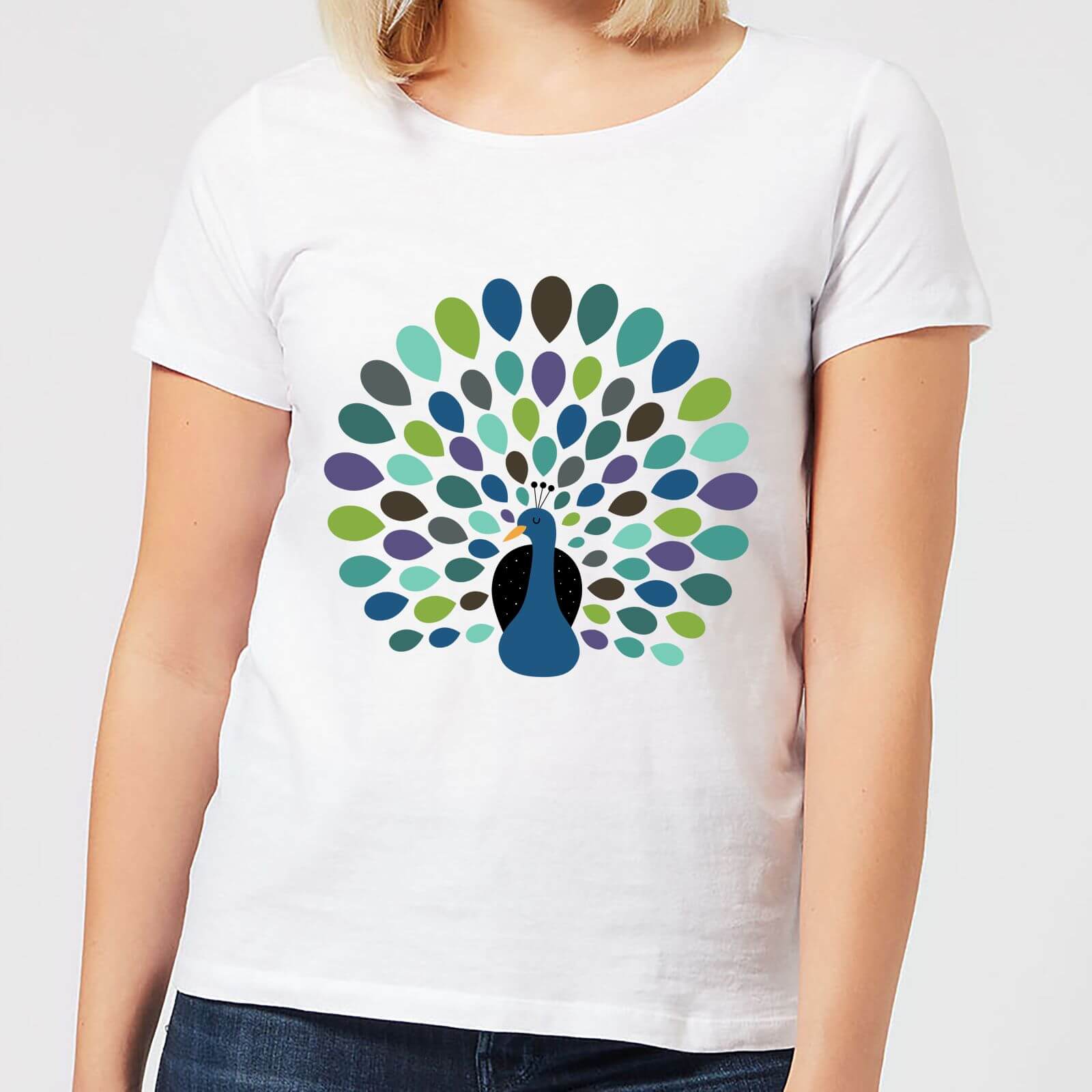 Andy Westface Peacock Time Women's T-Shirt - White - L - White
