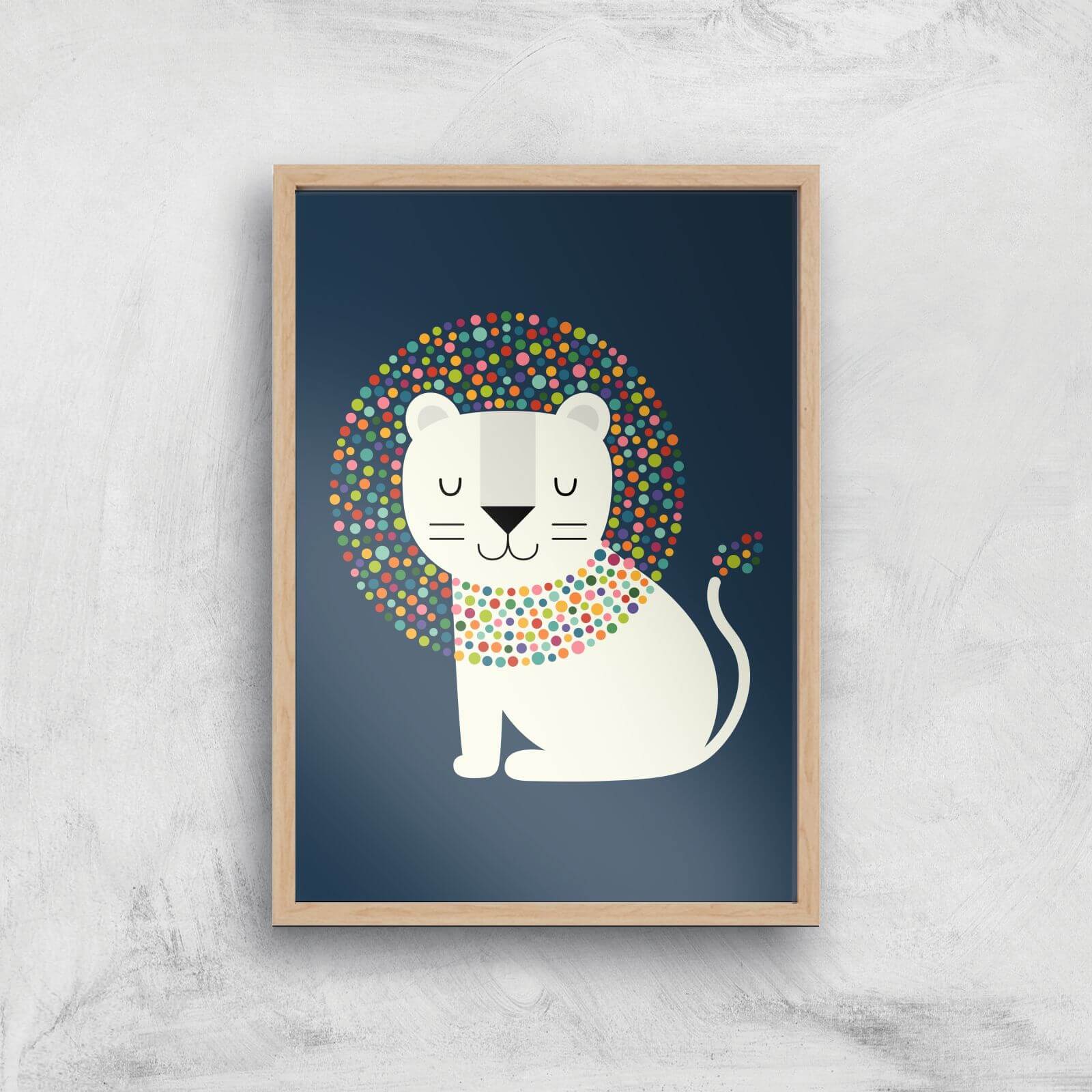 Andy Westface As A Lion Giclee Art Print - A4 - Wooden Frame