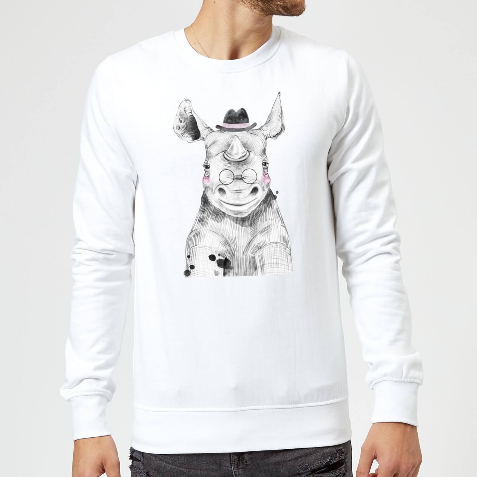 Literate Rhino Sweatshirt - White - S - White