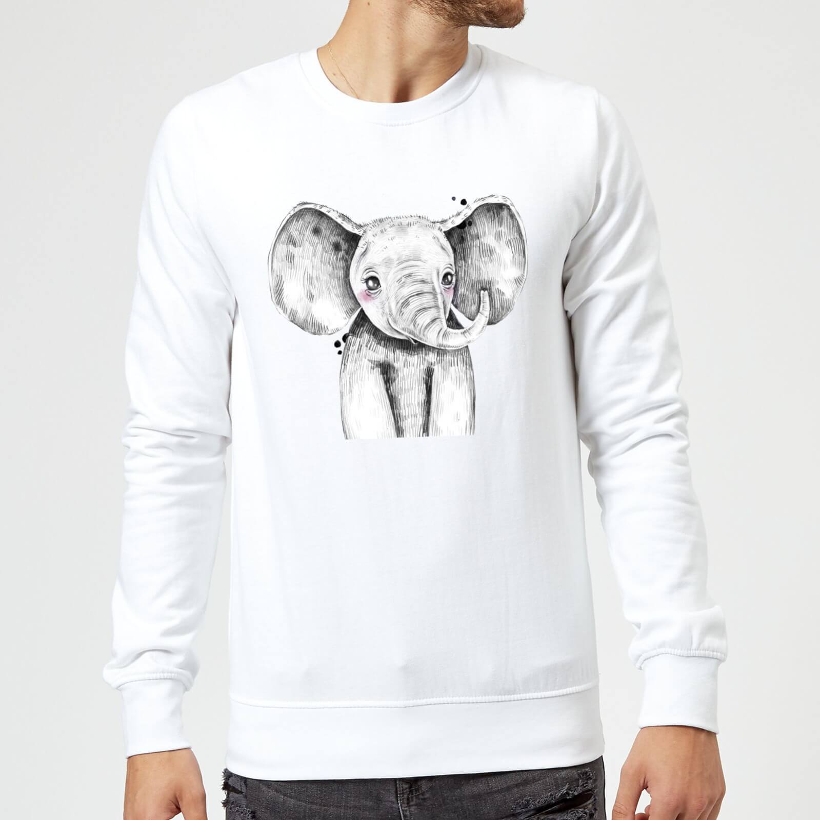 Cute Elephant Sweatshirt - White - S - White