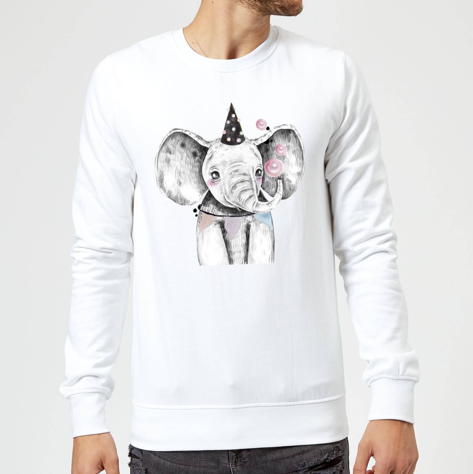 Party Elephant Sweatshirt - White - S - White