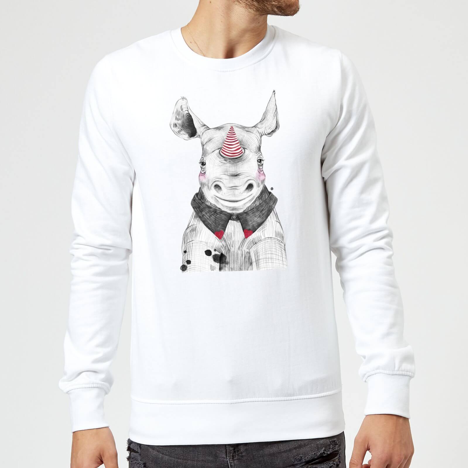Clown Rhino Sweatshirt - White - S - White