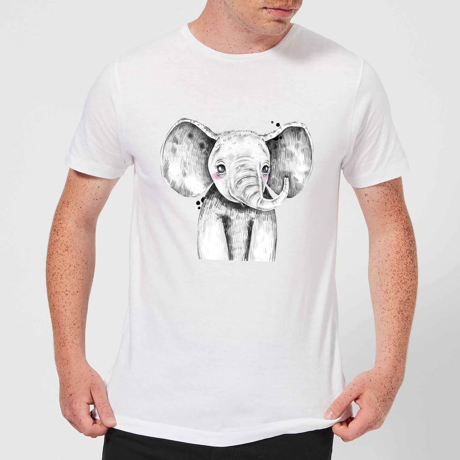 Cute Elephant Men's T-Shirt - White - XL - White
