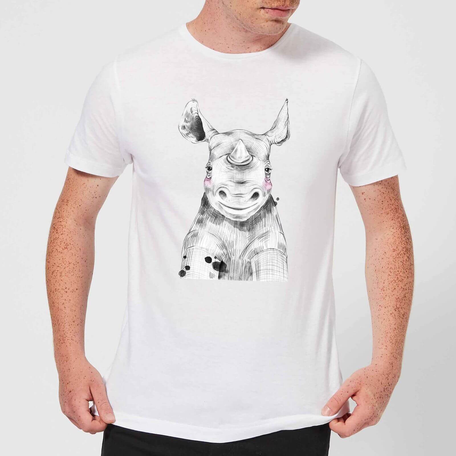 Blushed Rhino Men's T-Shirt - White - XS - White