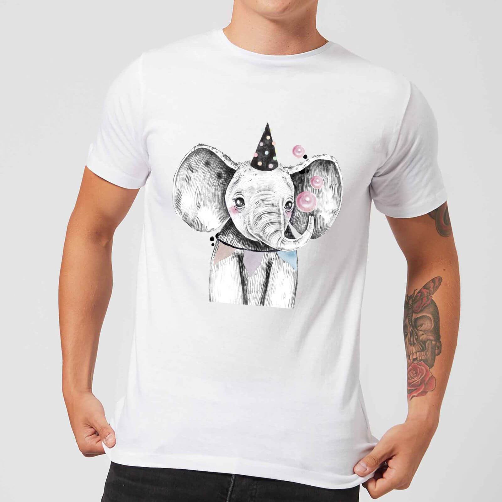 Party Elephant Men's T-Shirt - White - S