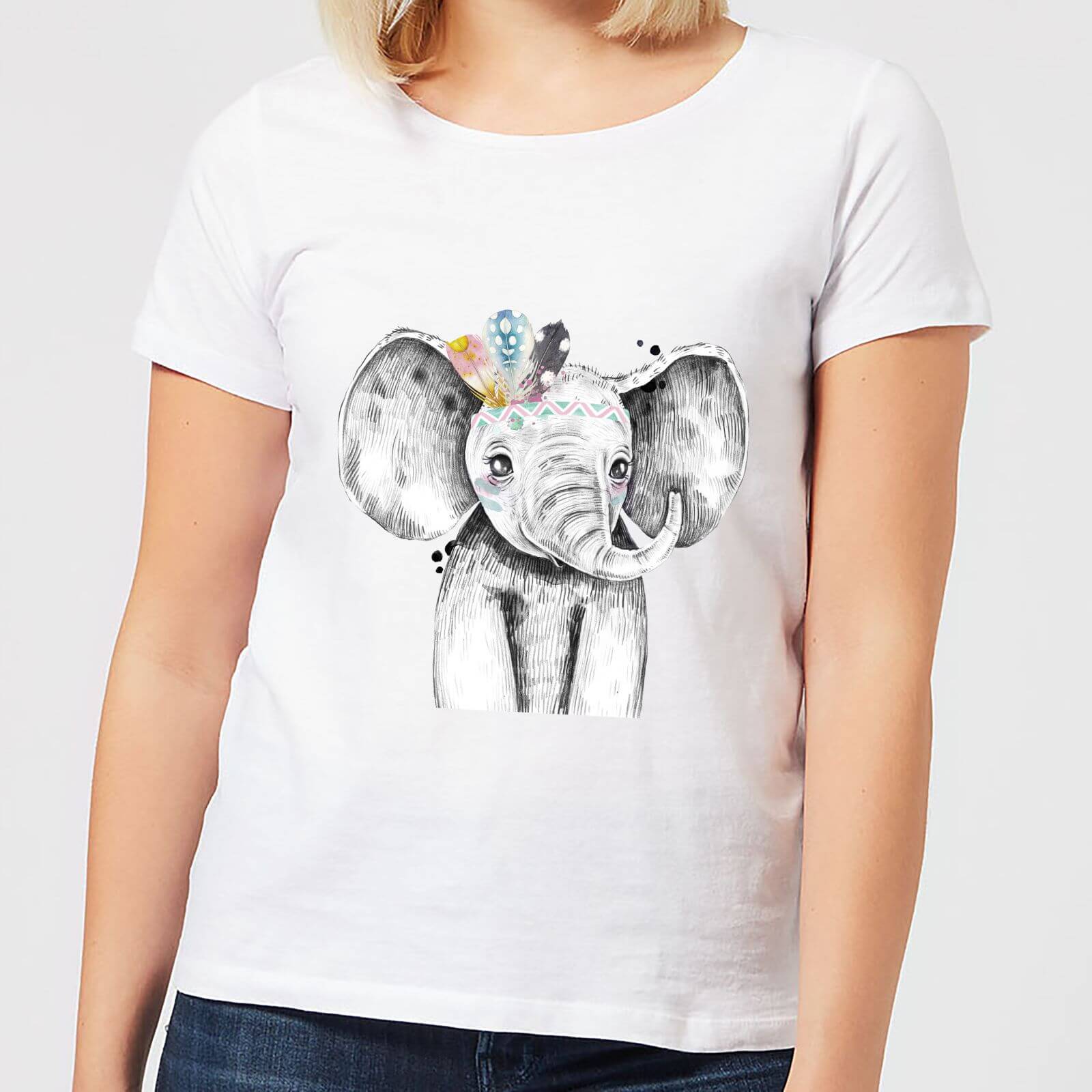 Indie Elephant Women's T-Shirt - White - L - White