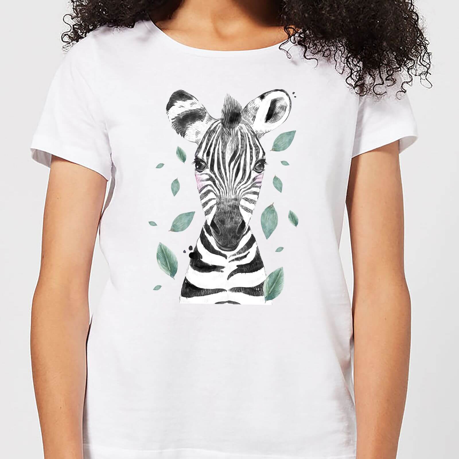 Zebra And Leaves Women's T-Shirt - White - S