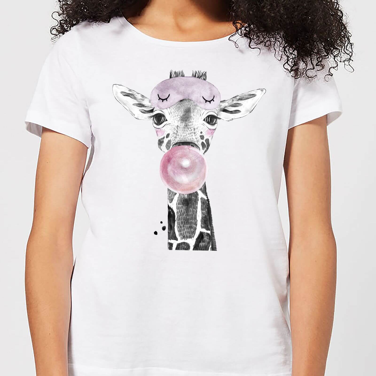Bubblegum Giraffe Women's T-Shirt - White - S